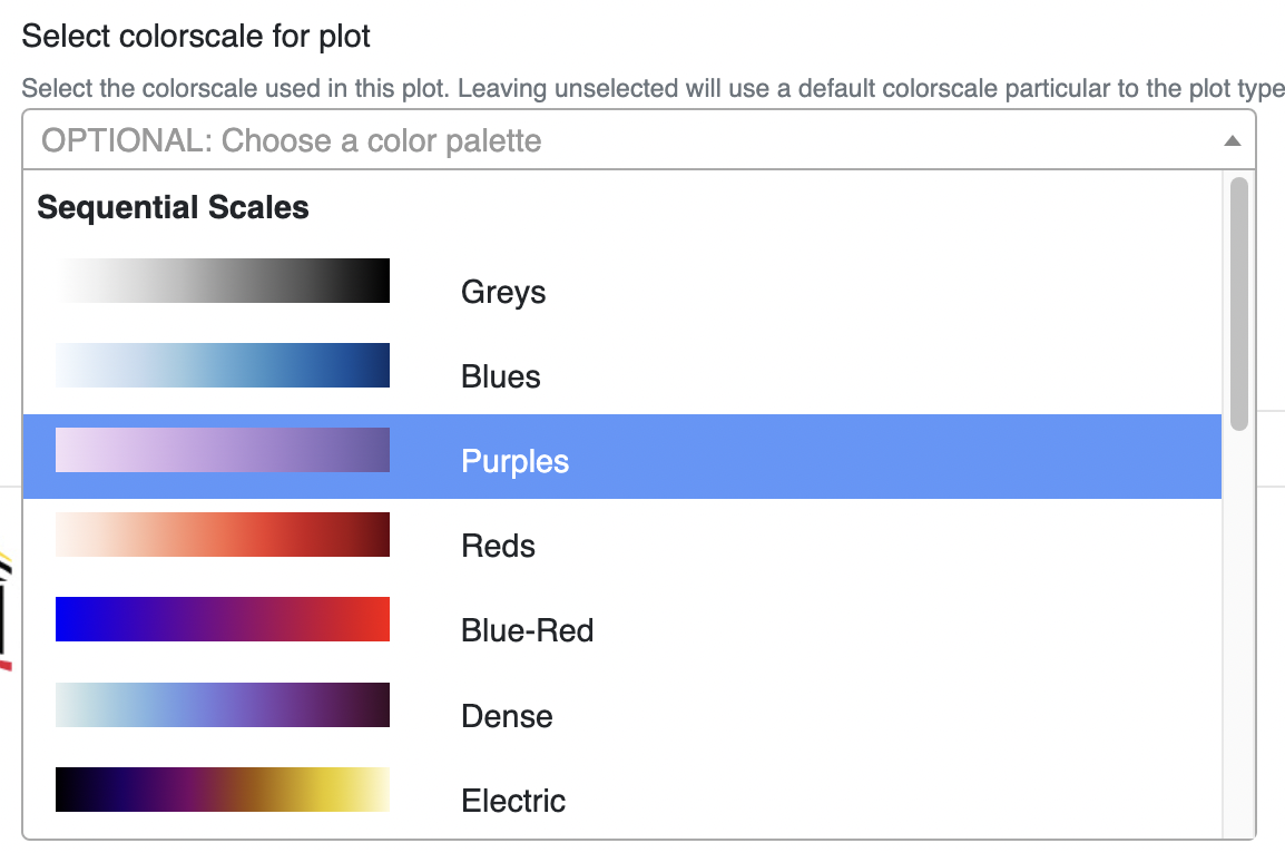 Selecting a continuous palette
